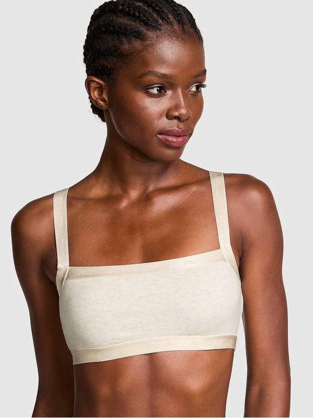 PINK Victoria's Secret Square-Neck Bralette in Cream